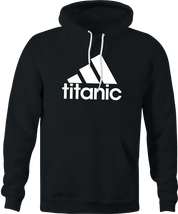 funny adidas logo titanic iceberg parody hoodie men's black