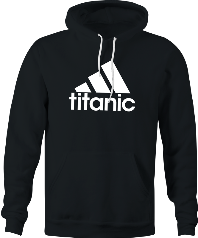 funny adidas logo titanic iceberg parody hoodie men's black