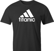 funny adidas logo titanic iceberg parody t-shirt men's black