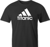 funny adidas logo titanic iceberg parody t-shirt men's black