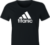 funny adidas logo titanic iceberg parody t-shirt women's black