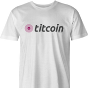 cryptocurrency bitcoin titcoin men's white t-shirt