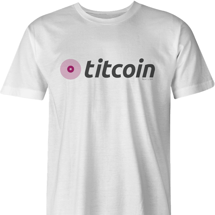 cryptocurrency bitcoin titcoin men's white t-shirt