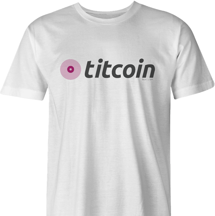 cryptocurrency bitcoin titcoin men's white t-shirt