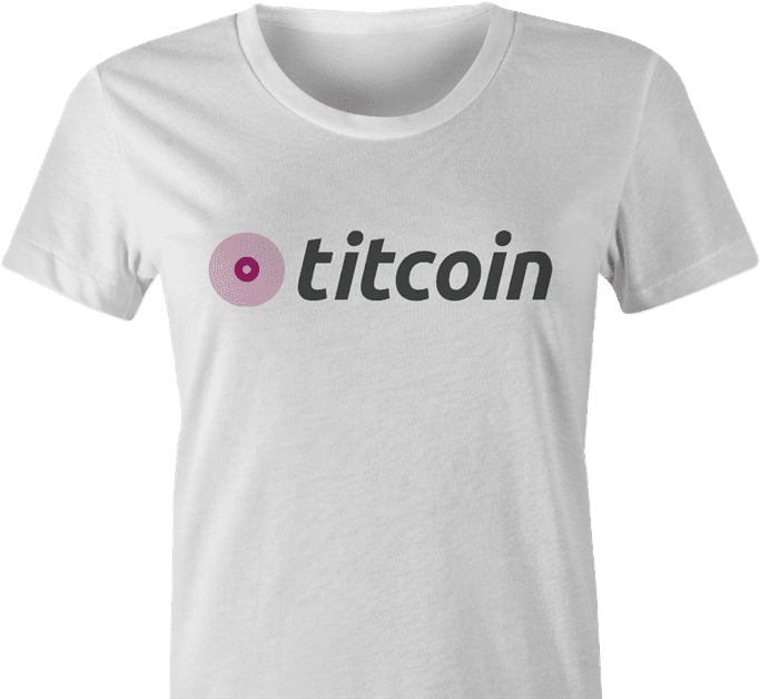 cryptocurrency bitcoin titcoin women's white t-shirt