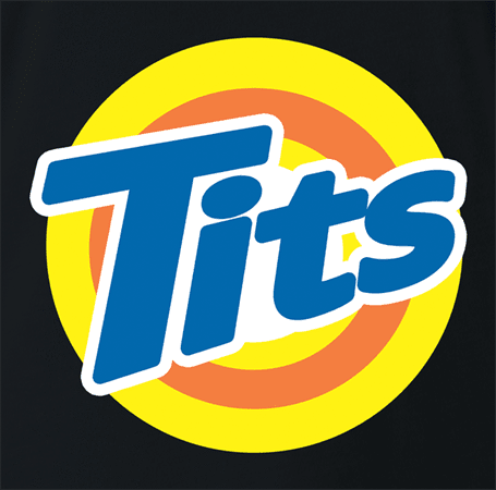 funny Tits and Tide Hilarious Offensive parody t-shirt black 