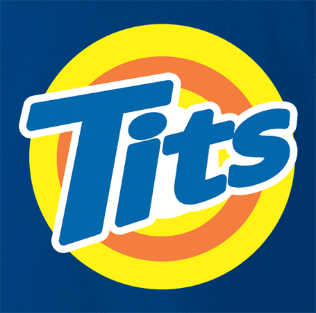 funny Tits and Tide Hilarious Offensive parody t-shirt Royal Blue