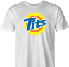 funny Tits and Tide Hilarious Offensive parody men's t-shirt white 