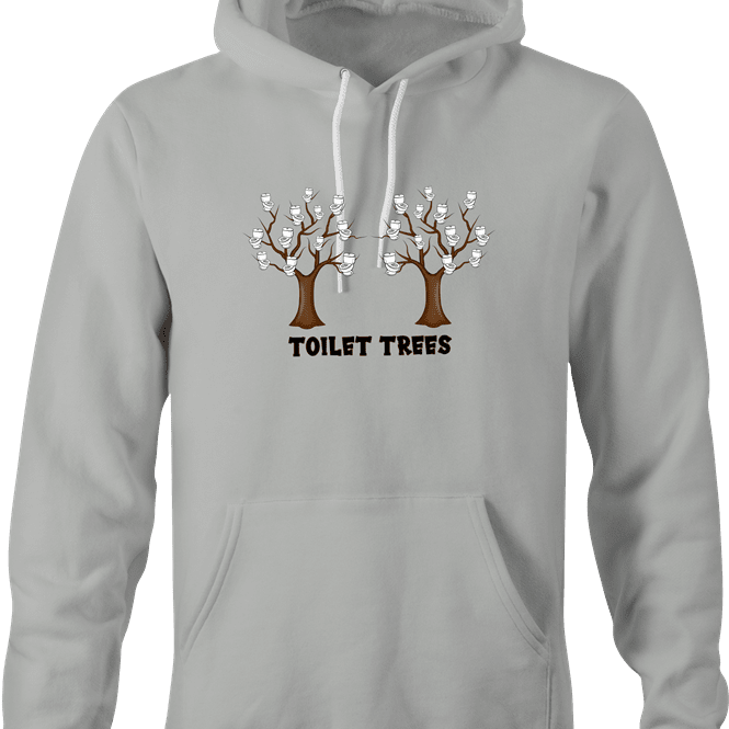 Funny Toilet Trees Play On Words t-shirt Ash Grey hoodie
