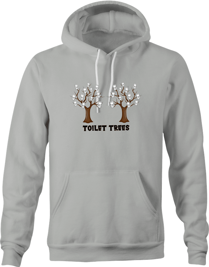 Funny Toilet Trees Play On Words t-shirt Ash Grey hoodie