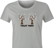 Funny Toilet Trees Play On Words t-shirt women's Ash Grey