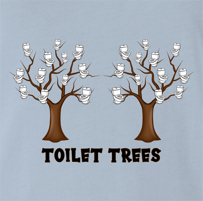 Funny Toilet Trees Play On Words light blue t-shirt