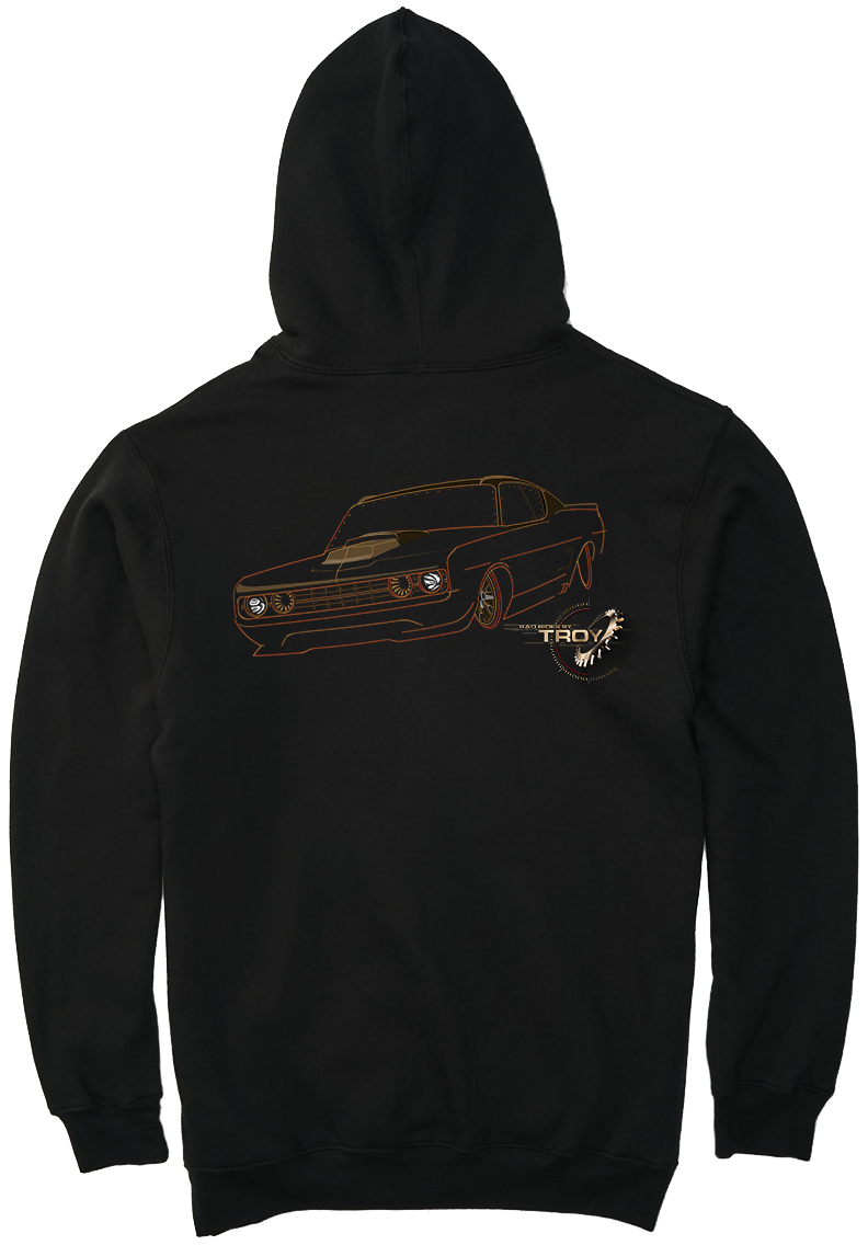 The Offical Rad Rides by Troy | Ford Gran Torino Front View | Black Hoodie | Cool Cars