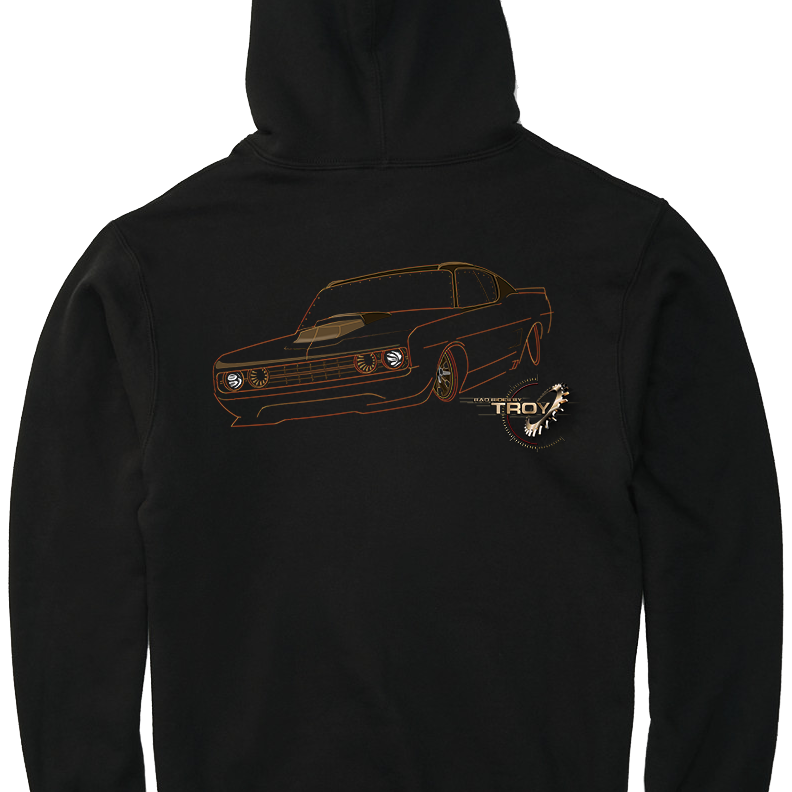 The Offical Rad Rides by Troy | Ford Gran Torino Front View | Black Hoodie | Cool Cars