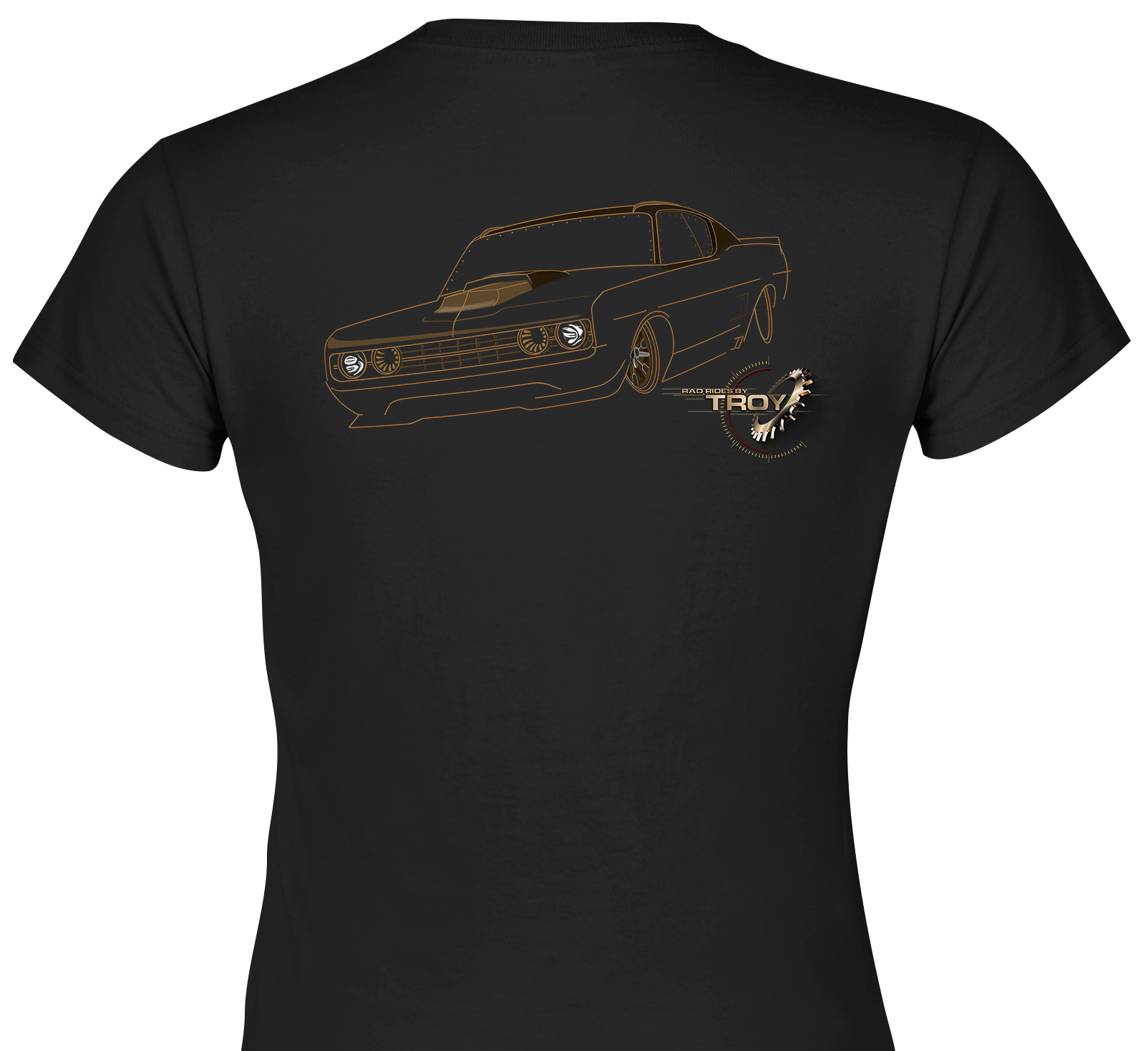 The Offical Rad Rides by Troy | Ford Gran Torino Front View | Women's Black T-Shirt | Cool Cars