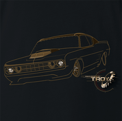 The Offical Rad Rides by Troy | Ford Gran Torino Front View | Black Tee | Cool Cars