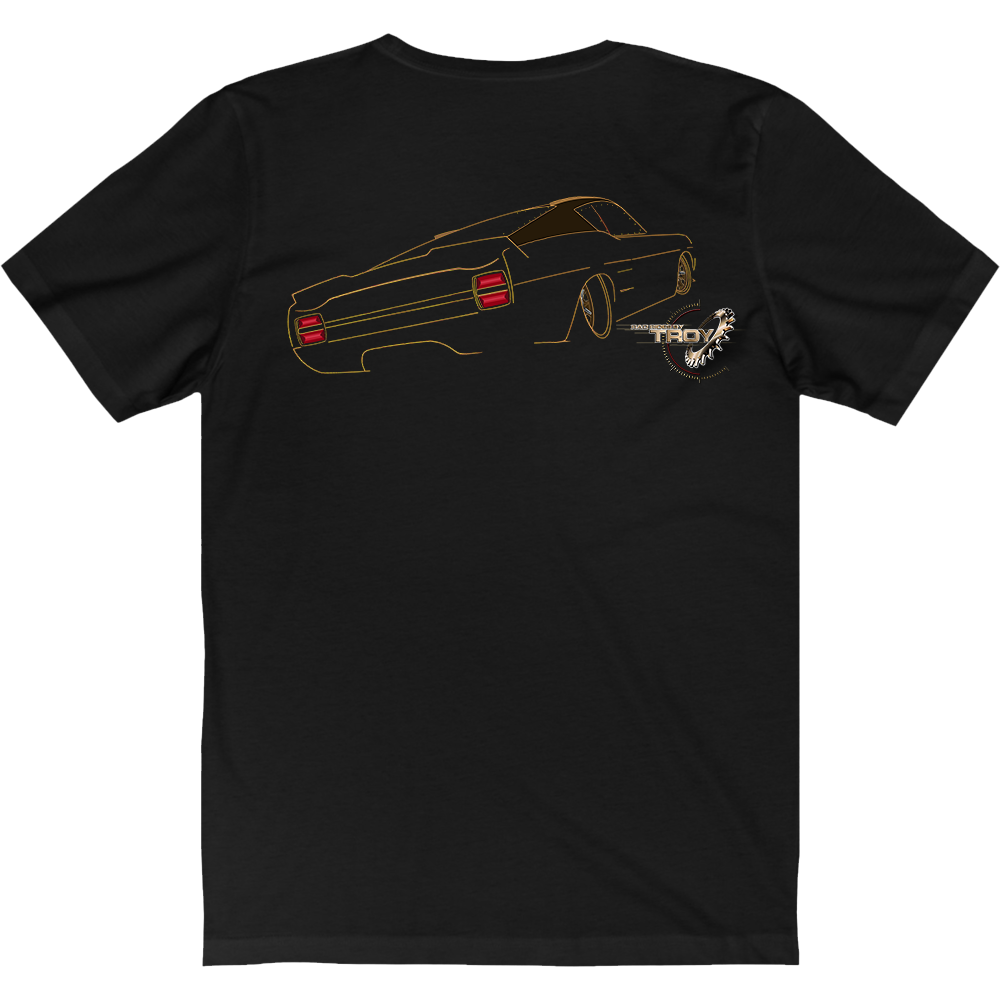 The Offical Rad Rides by Troy | Ford Gran Torino Back View | Men's T-Shirt | Cool Cars