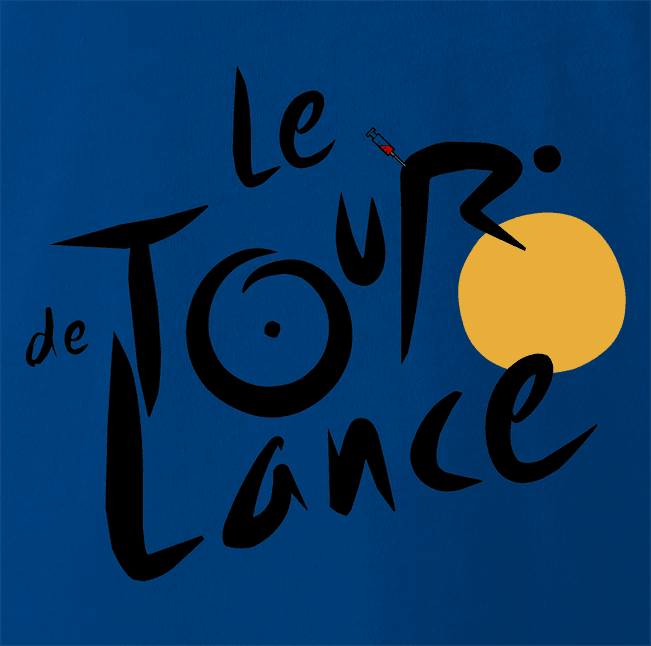 funny Tour De France Lance Arsmstrong Cheating royal blue t-shirt