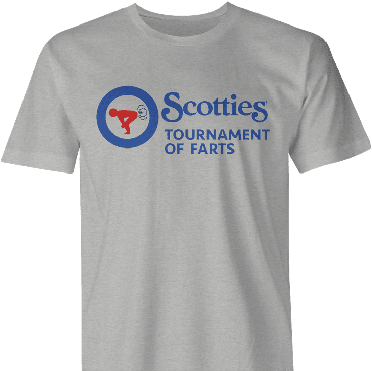 funny scotties curling tournament of farts men's ash t-shirt 