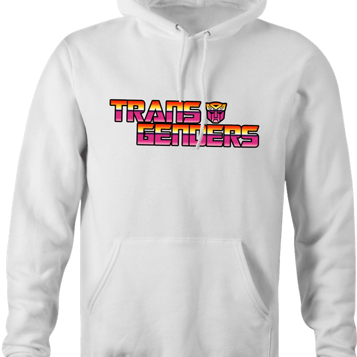 Funny Transgender Transformers parody hoodie white 