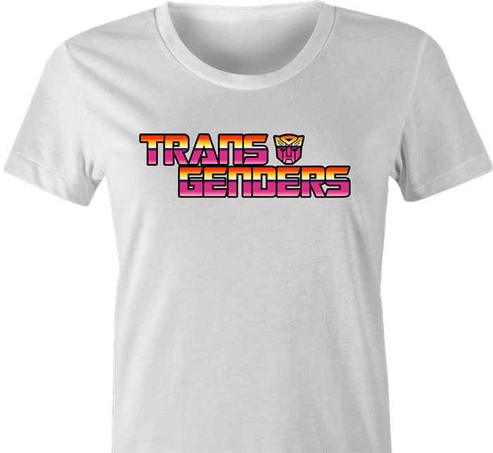 Funny Transgender Transformers parody t-shirt white women's