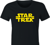 funny Star Trek Meets Star Wars Mashup Parody women's black