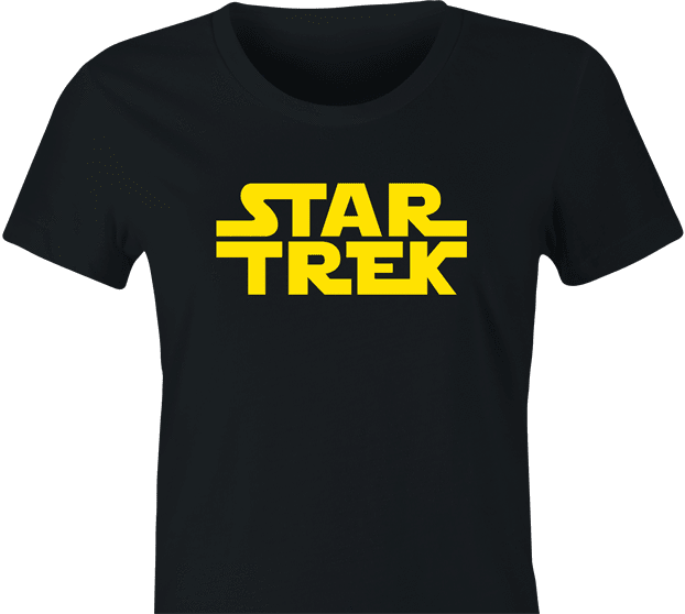 funny Star Trek Meets Star Wars Mashup Parody women's black