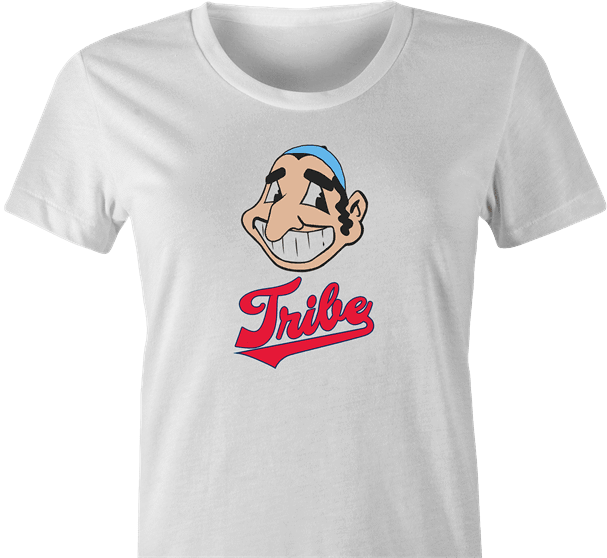 funny Jewish Tribe Cleveland Indians Parody white women's t-shirt