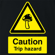funny warning magic mushrooms trip black t-shirt 