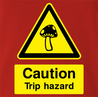 funny warning magic mushrooms trip red t-shirt  