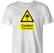 funny warning magic mushrooms trip men's white t-shirt 
