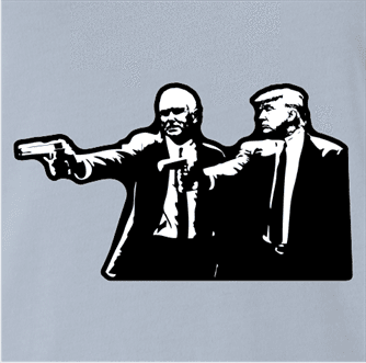 funny donald trump mike pence pulp fiction light blue t-shirt