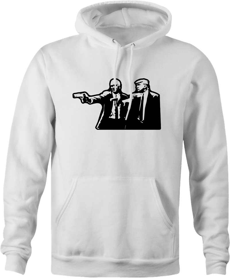 funny donald trump mike pence pulp fiction white hoodie