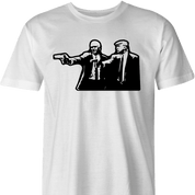 funny donald trump mike pence pulp fiction men's white t-shirt 