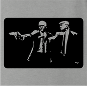 funny donald trump mike pence pulp fiction ash grey t-shirt