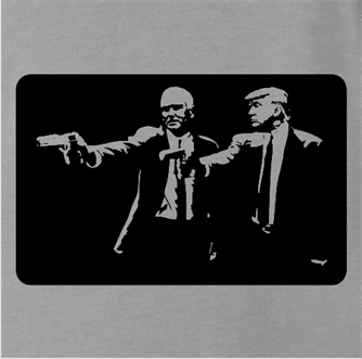 funny donald trump mike pence pulp fiction ash grey t-shirt