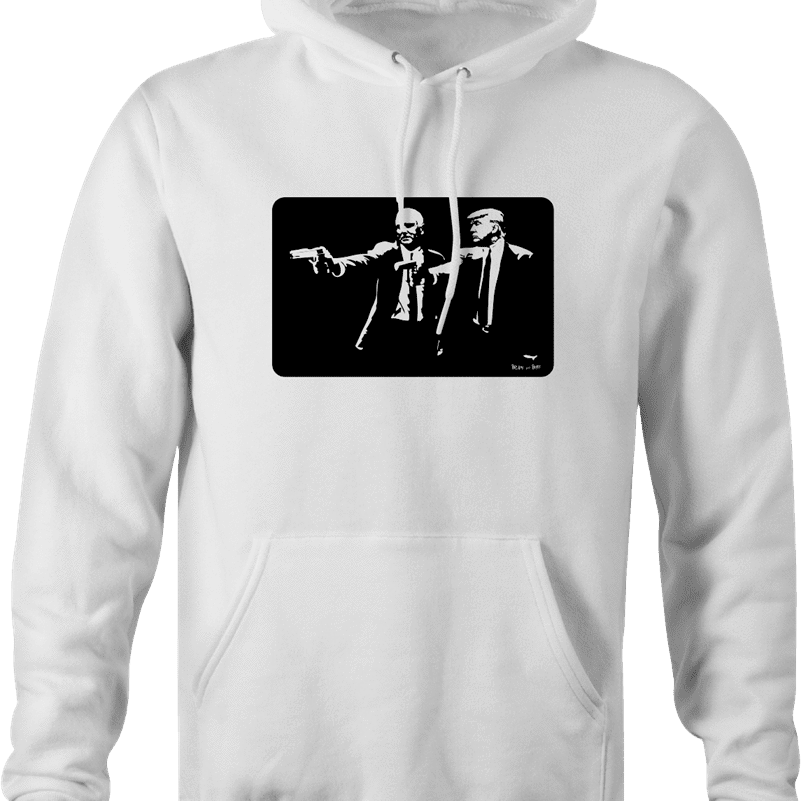 funny donald trump mike pence pulp fiction white hoodie
