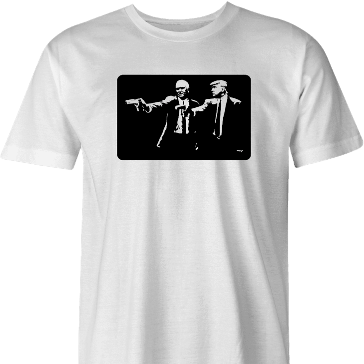 funny donald trump mike pence pulp fiction men's white t-shirt 