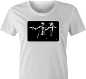 funny donald trump mike pence pulp fiction women's white t-shirt 