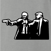 funny donald trump mike pence pulp fiction ash grey t-shirt
