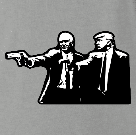 funny donald trump mike pence pulp fiction ash grey t-shirt