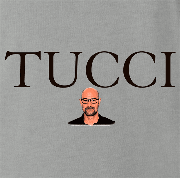 Funny Stanley Tucci Gucci Parody Ash Grey T-Shirt