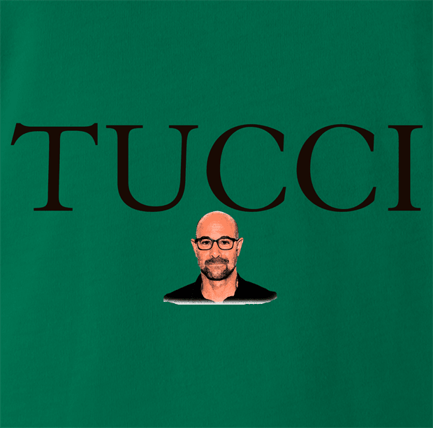 Funny Stanley Tucci Gucci Parody Kelly Green T-Shirt