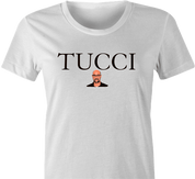 Funny Stanley Tucci Gucci Parody White Women's T-Shirt