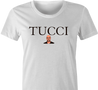 Funny Stanley Tucci Gucci Parody White Women's T-Shirt