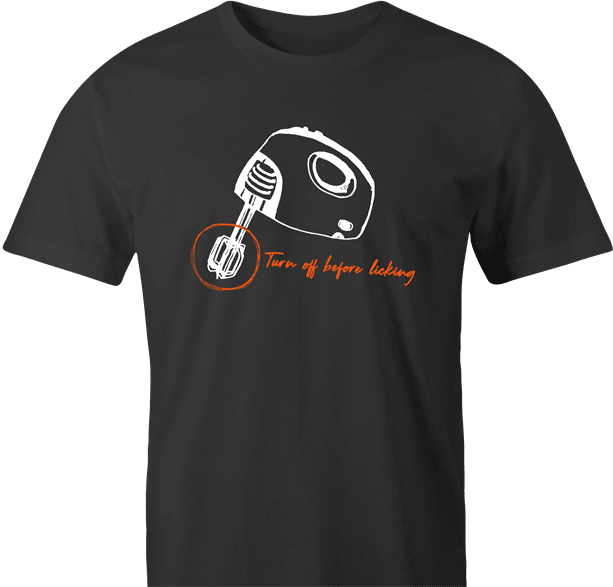 funny do not lick before turning off blender t-shirt men's t-shirt