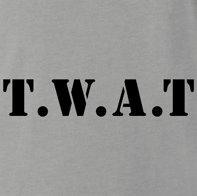 Funny Offensive S.W.A.T. Logo Parody | TWAT Ash Grey T-Shirt