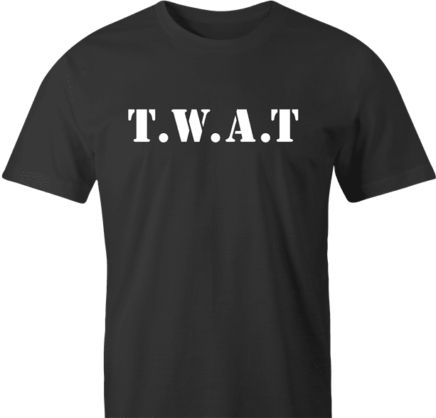 Funny Offensive S.W.A.T. Logo Parody | TWAT Men's T-Shirt