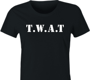 Funny Offensive S.W.A.T. Logo Parody | TWAT Women's Black