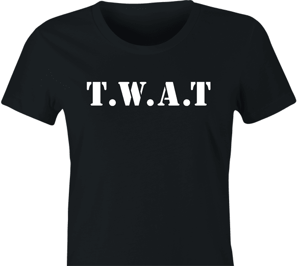 Funny Offensive S.W.A.T. Logo Parody | TWAT Women's Black